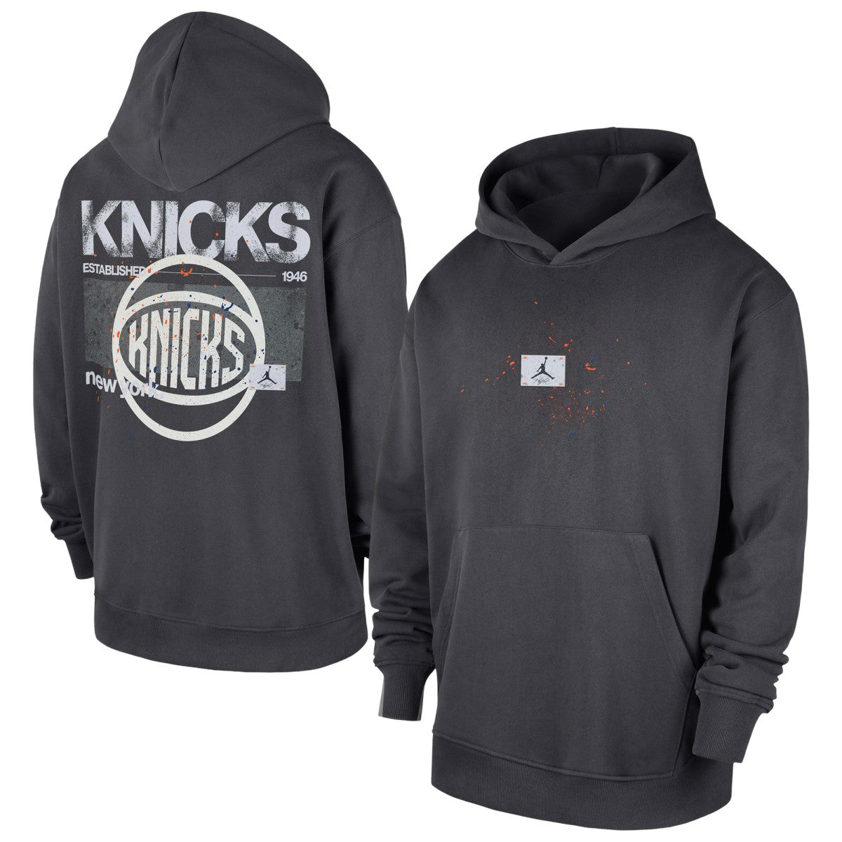 Anthracite New York Knicks Jordan Brand Statement Jumpman Flight Premiere Hoodie | NBA