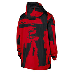 Black/Red Chicago Bulls Courtside Club Premium Woven Full-Zip Hooded Jacket | NBA