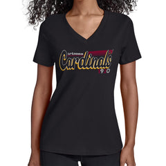 Arizona Cardinals Starter Women's Groovy Script V-Neck T-Shirt | NFL Sale