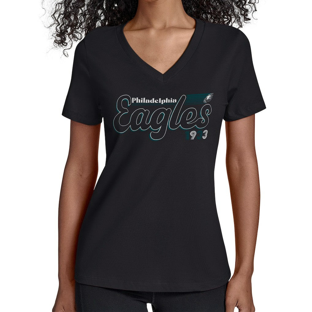 Philadelphia Eagles Starter Women's Groovy Script V-Neck T-Shirt | NFL Near me