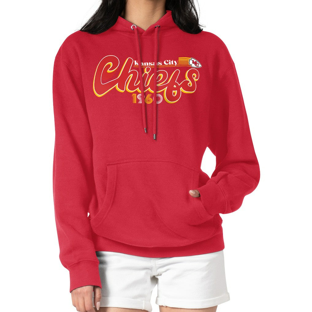 Kansas City Chiefs Starter Women's Groovy Script Pullover Hoodie | NFL Discount