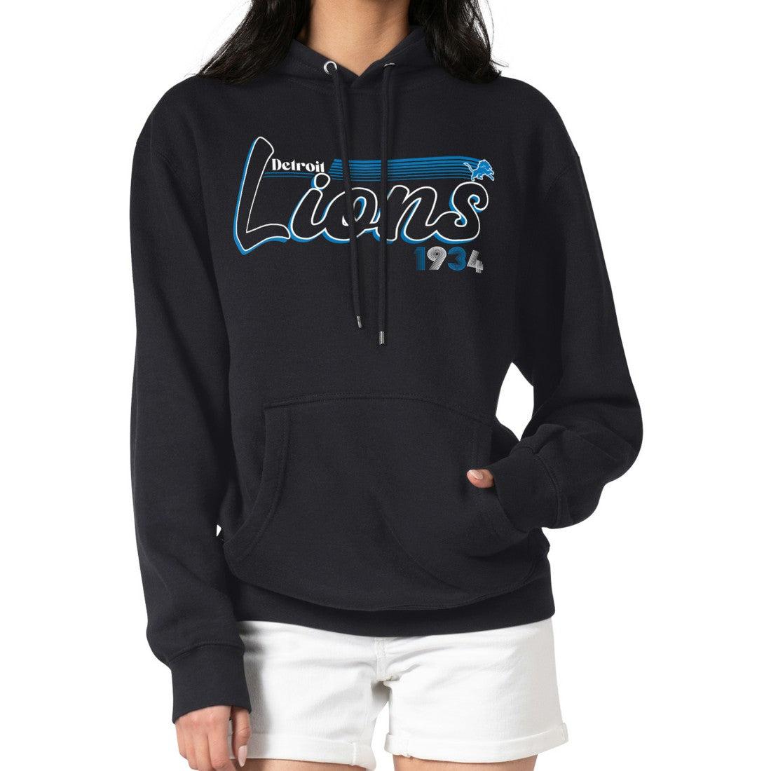 Detroit Lions Starter Women's Groovy Script Pullover Hoodie | NFL On sale