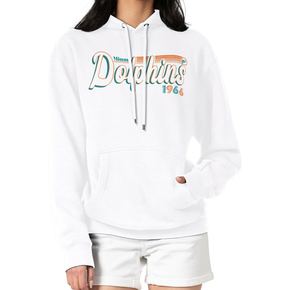 Miami Dolphins Starter Women's Throwback Groovy Script Pullover Hoodie | NFL Near me