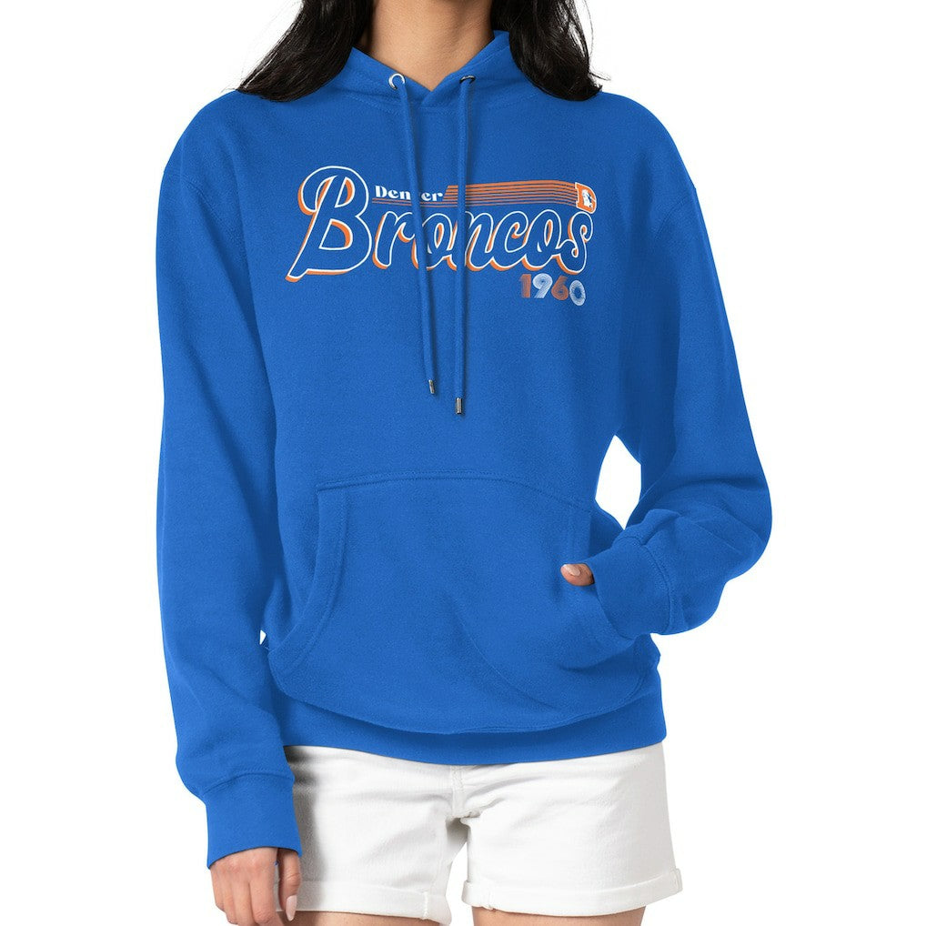 Denver Broncos Starter Women's Groovy Script Pullover Hoodie | NFL Outlet
