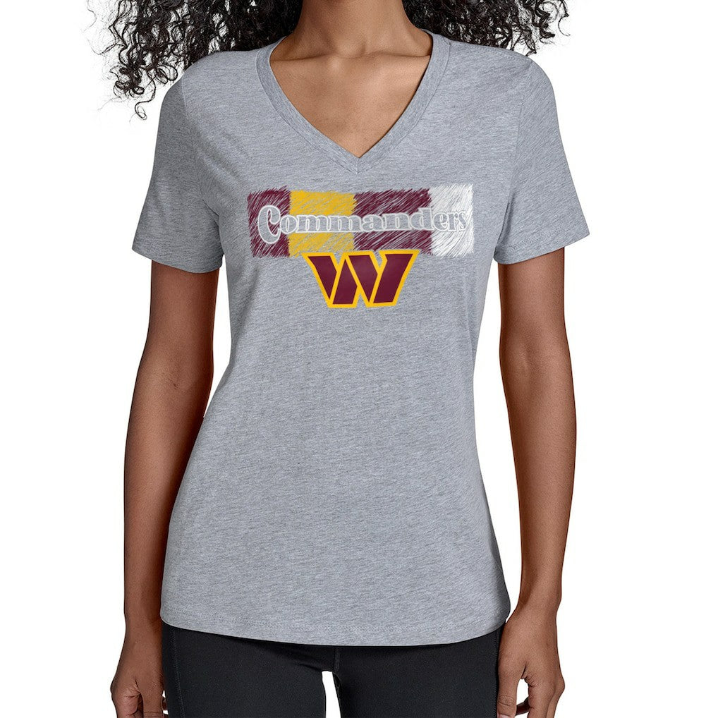 Washington Commanders Starter Women's Color Shading V-Neck T-Shirt | NFL Outlet