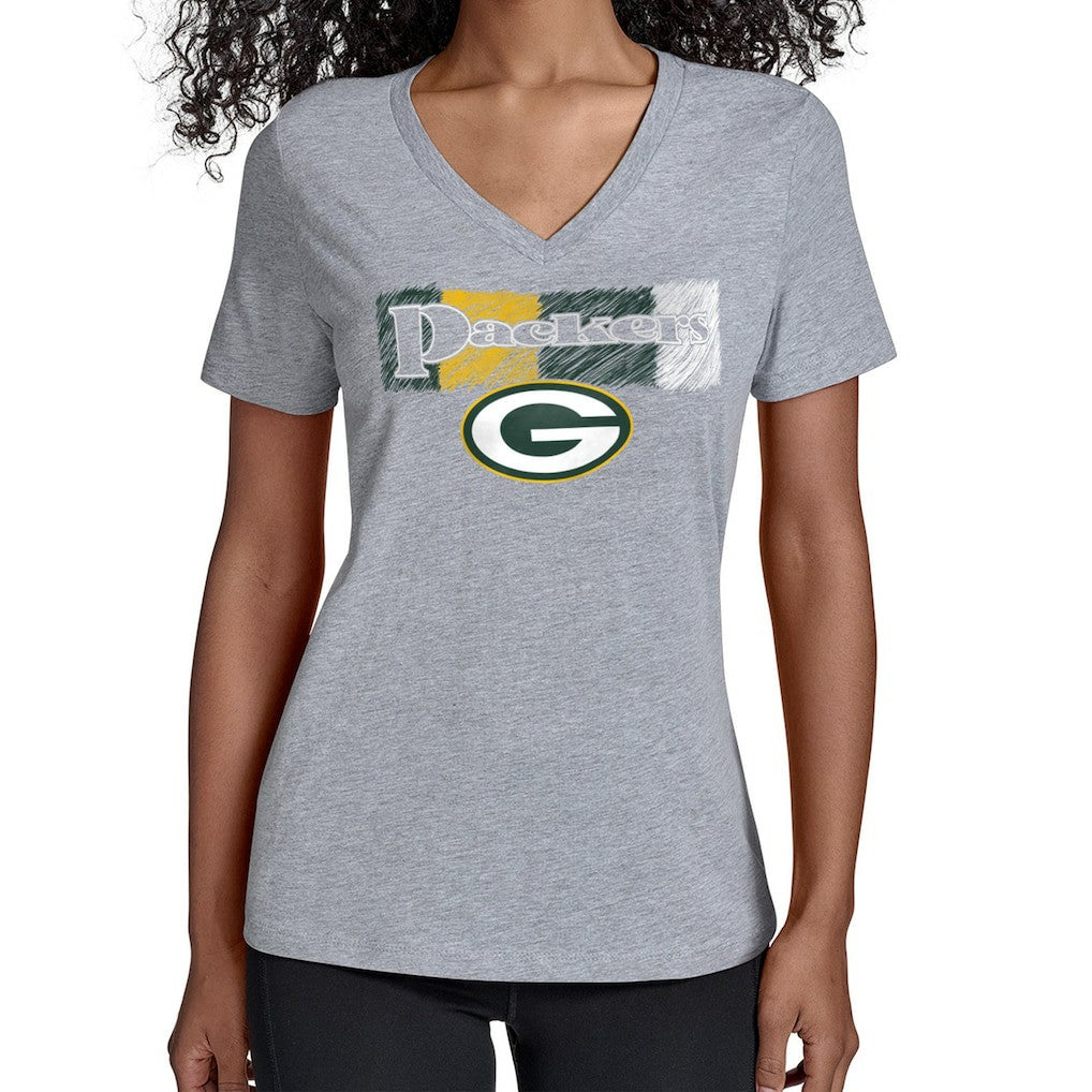Green Bay Packers Starter Women's Color Shading V-Neck T-Shirt | NFL US