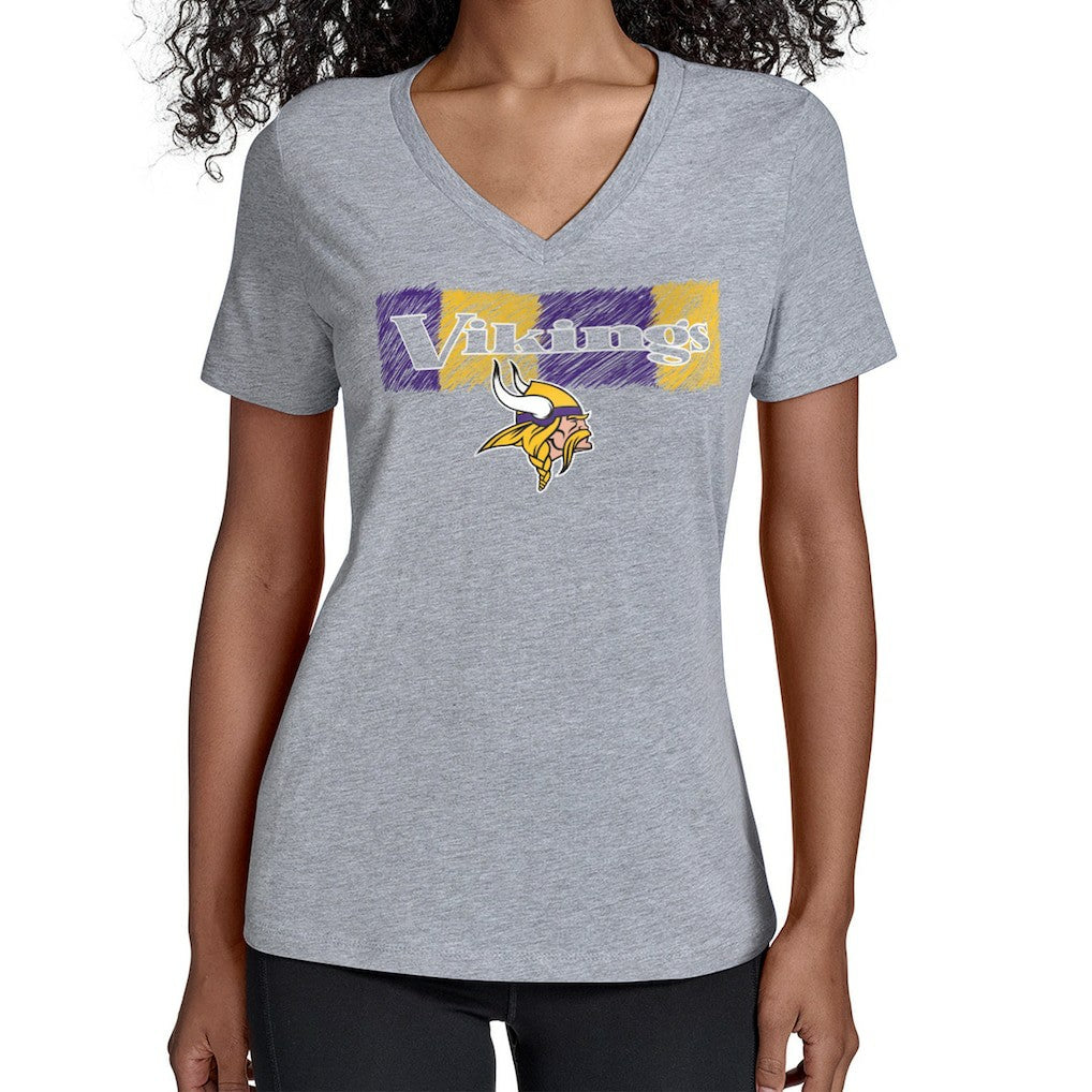 Minnesota Vikings Starter Women's Color Shading V-Neck T-Shirt | NFL Outlet