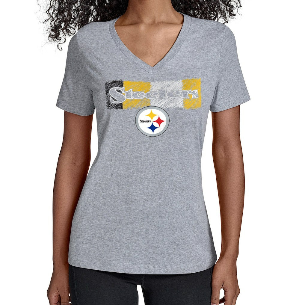 Pittsburgh Steelers Starter Women's Color Shading V-Neck T-Shirt | NFL Sale