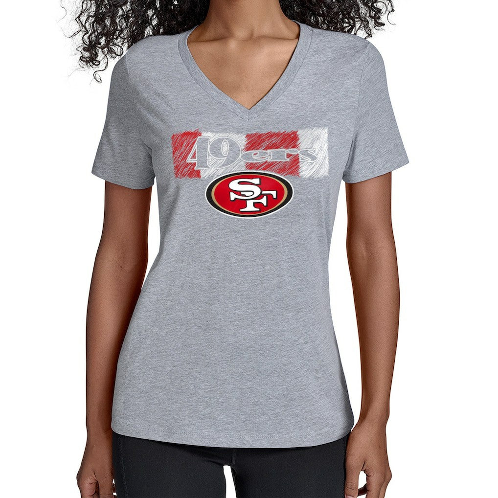 San Francisco 49ers Starter Women's Color Shading V-Neck T-Shirt | NFL New