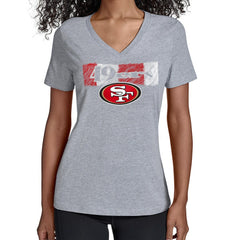 San Francisco 49ers Starter Women's Color Shading V-Neck T-Shirt | NFL New