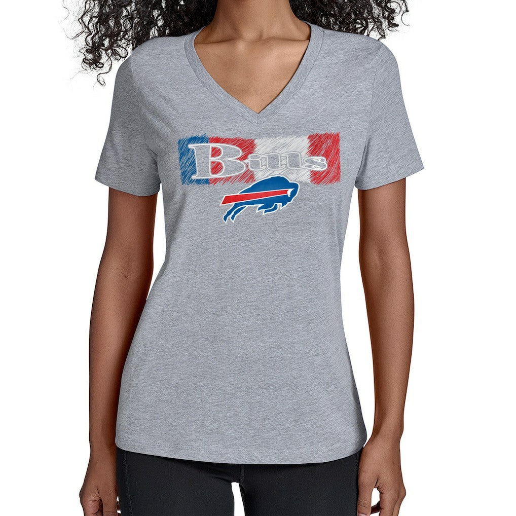 Buffalo Bills Starter Women's Color Shading V-Neck T-Shirt | NFL New