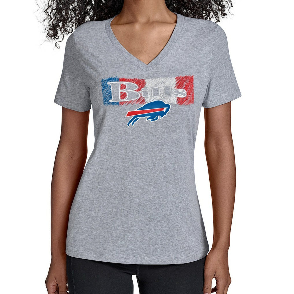 Buffalo Bills Starter Women's Color Shading V-Neck T-Shirt | NFL New