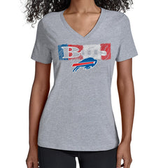 Buffalo Bills Starter Women's Color Shading V-Neck T-Shirt | NFL New