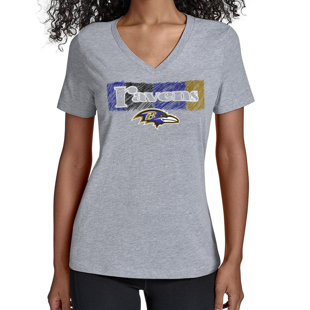 Baltimore Ravens Starter Women's Color Shading V-Neck T-Shirt | NFL New
