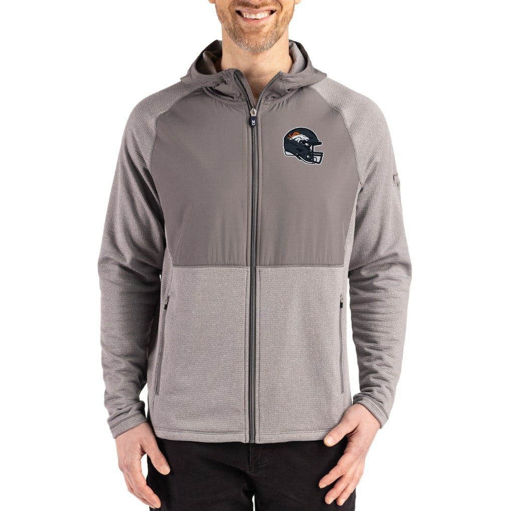Denver Broncos Cutter & Buck Peshastin Eco Fleece Recycled Raglan Full-Zip Tri-Blend Hybrid Jacket | NFL US