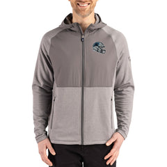 Carolina Panthers Cutter & Buck Peshastin Eco Fleece Recycled Raglan Full-Zip Tri-Blend Hybrid Jacket | NFL Sale
