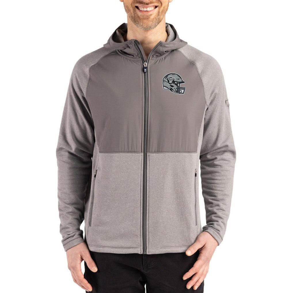 Las Vegas Raiders Cutter & Buck Peshastin Eco Fleece Recycled Raglan Full-Zip Tri-Blend Hybrid Jacket | NFL US