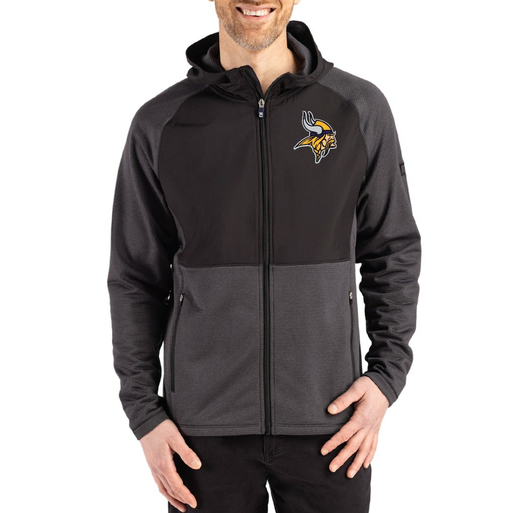 Minnesota Vikings Cutter & Buck Peshastin Eco Fleece Recycled Raglan Full-Zip Tri-Blend Hybrid Jacket | NFL Discount