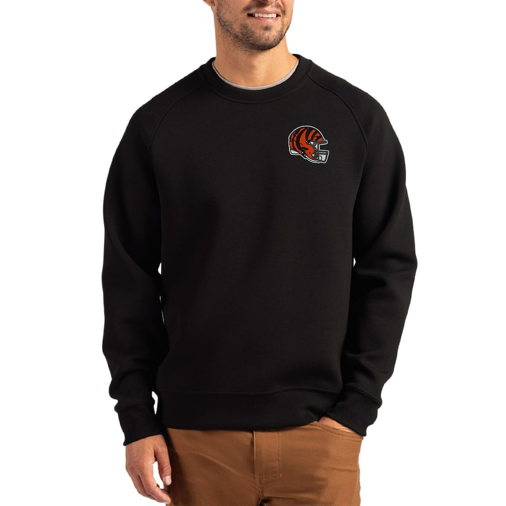 Cincinnati Bengals Cutter & Buck Helmet Roam Recycled Raglan Pullover Sweatshirt | NFL Outlet
