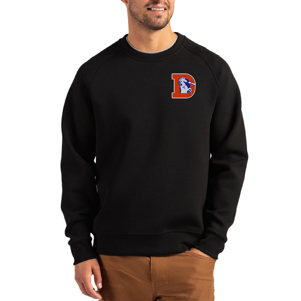 Denver Broncos Cutter & Buck Throwback Roam Recycled Raglan Pullover Sweatshirt | NFL Discount