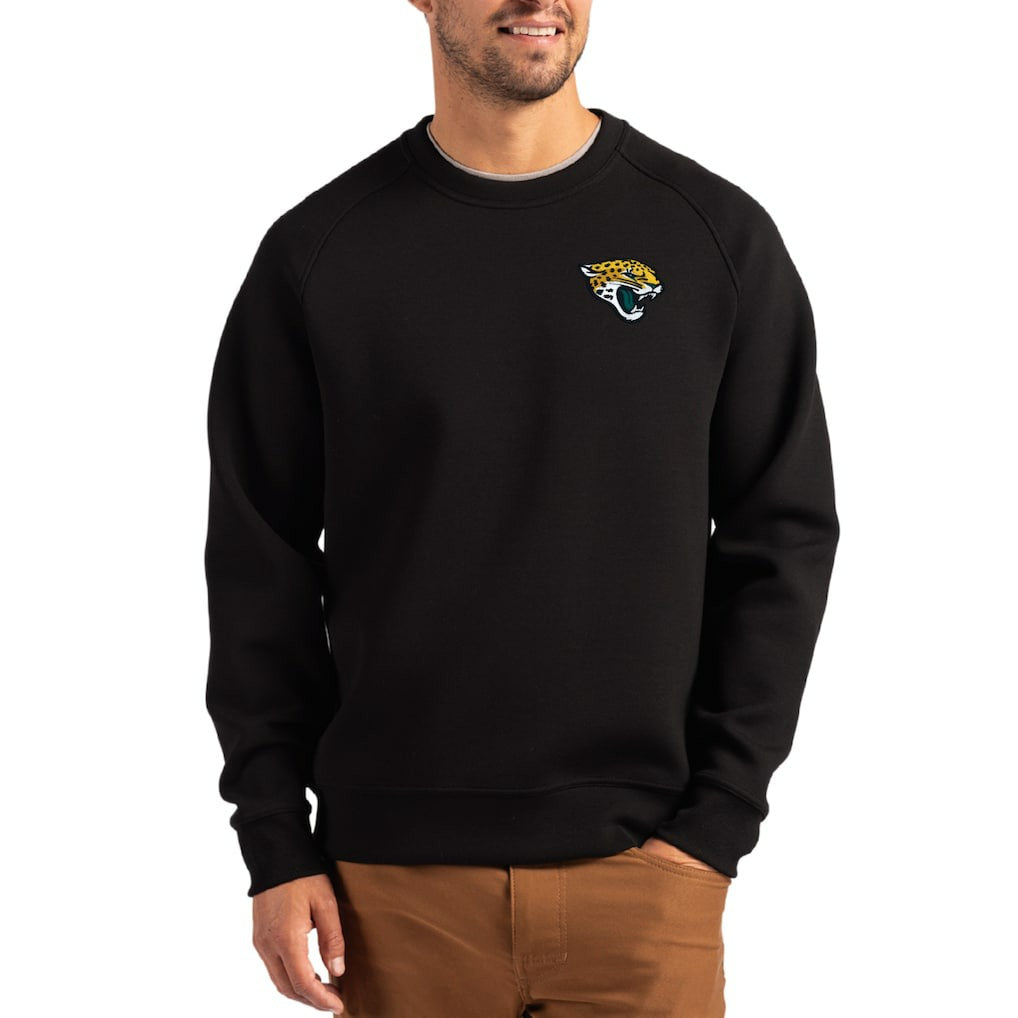Jacksonville Jaguars Cutter & Buck Primary Logo Roam Recycled Raglan Pullover Sweatshirt | NFL Hot