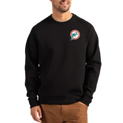 Miami Dolphins Cutter & Buck Throwback Roam Recycled Raglan Pullover Sweatshirt | NFL Discount