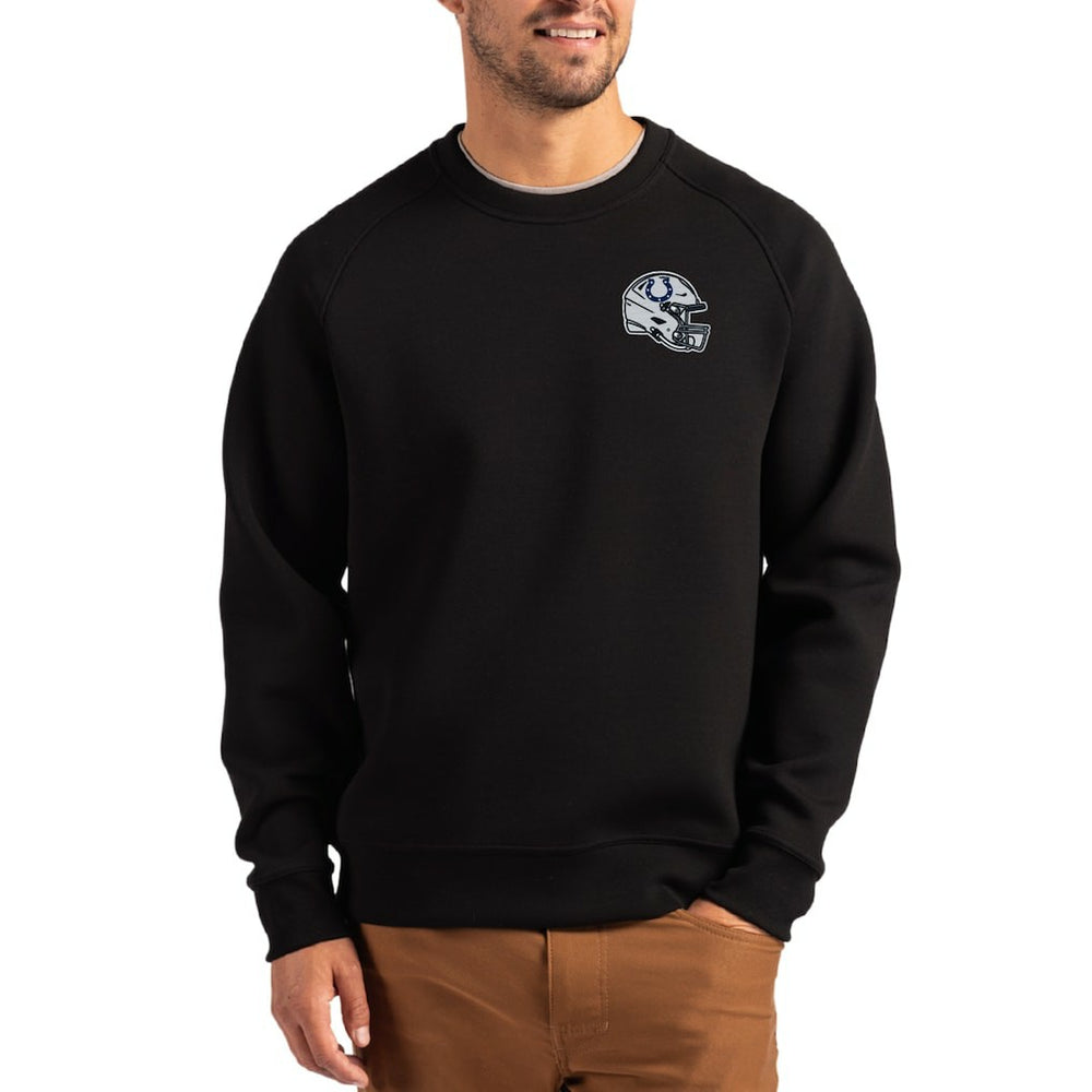 Indianapolis Colts Cutter & Buck Helmet Roam Recycled Raglan Pullover Sweatshirt | NFL Discount