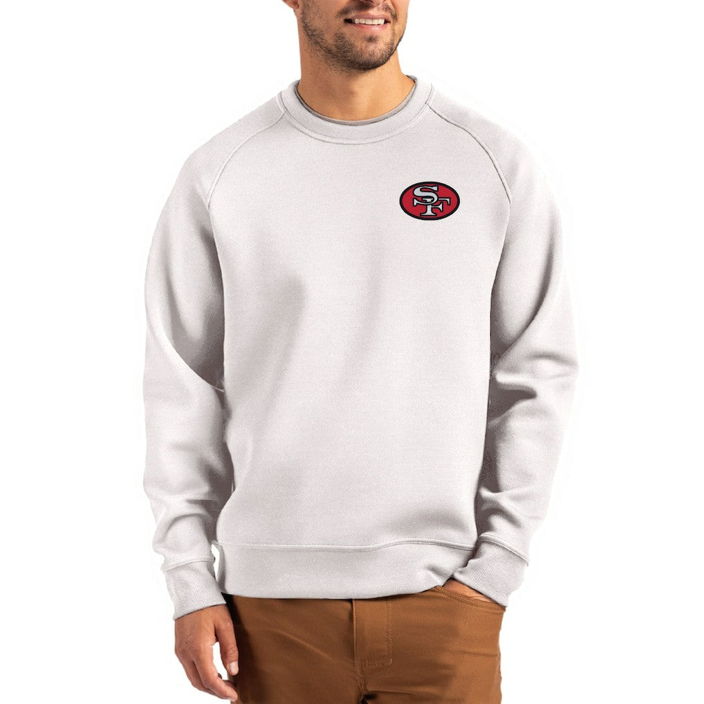 San Francisco 49ers Cutter & Buck Throwback Roam Recycled Raglan Pullover Sweatshirt | NFL US