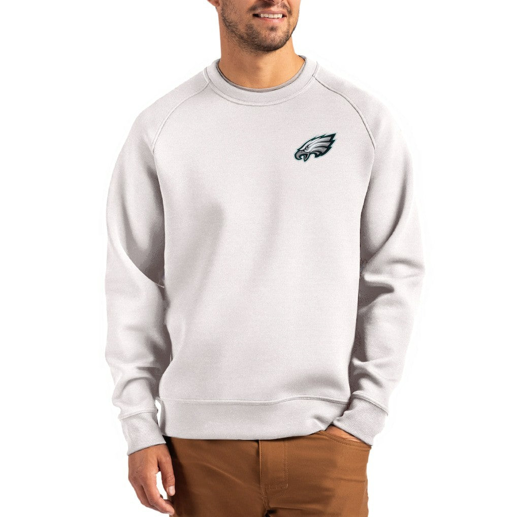 Philadelphia Eagles Cutter & Buck Primary Logo Roam Recycled Raglan Pullover Sweatshirt | NFL New
