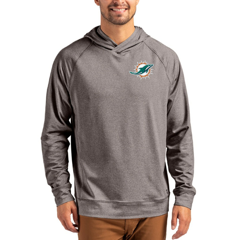 Miami Dolphins Cutter & Buck Adapt Historic Knit Recycled Raglan Pullover Hoodie | NFL Discount