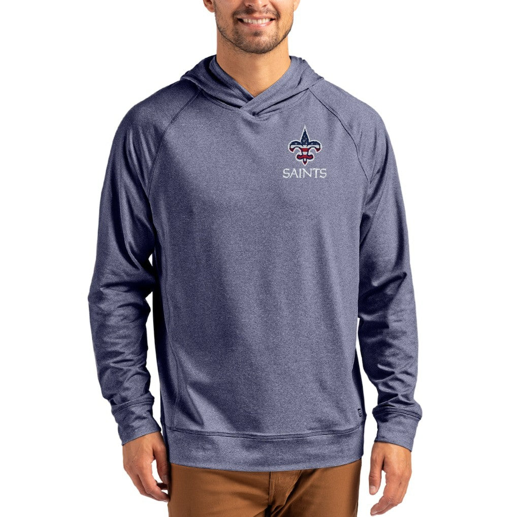 New Orleans Saints Cutter & Buck Adapt Americana Knit Recycled Raglan Pullover Hoodie | NFL US