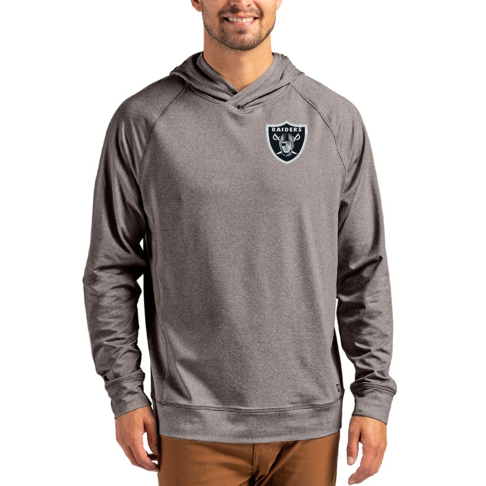 Las Vegas Raiders Cutter & Buck Adapt Knit Recycled Raglan Pullover Hoodie | NFL New