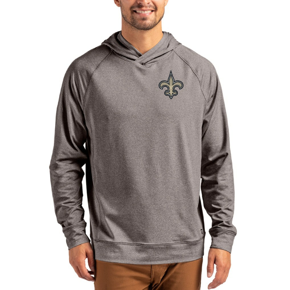 New Orleans Saints Cutter & Buck Adapt Knit Recycled Raglan Pullover Hoodie | NFL On sale