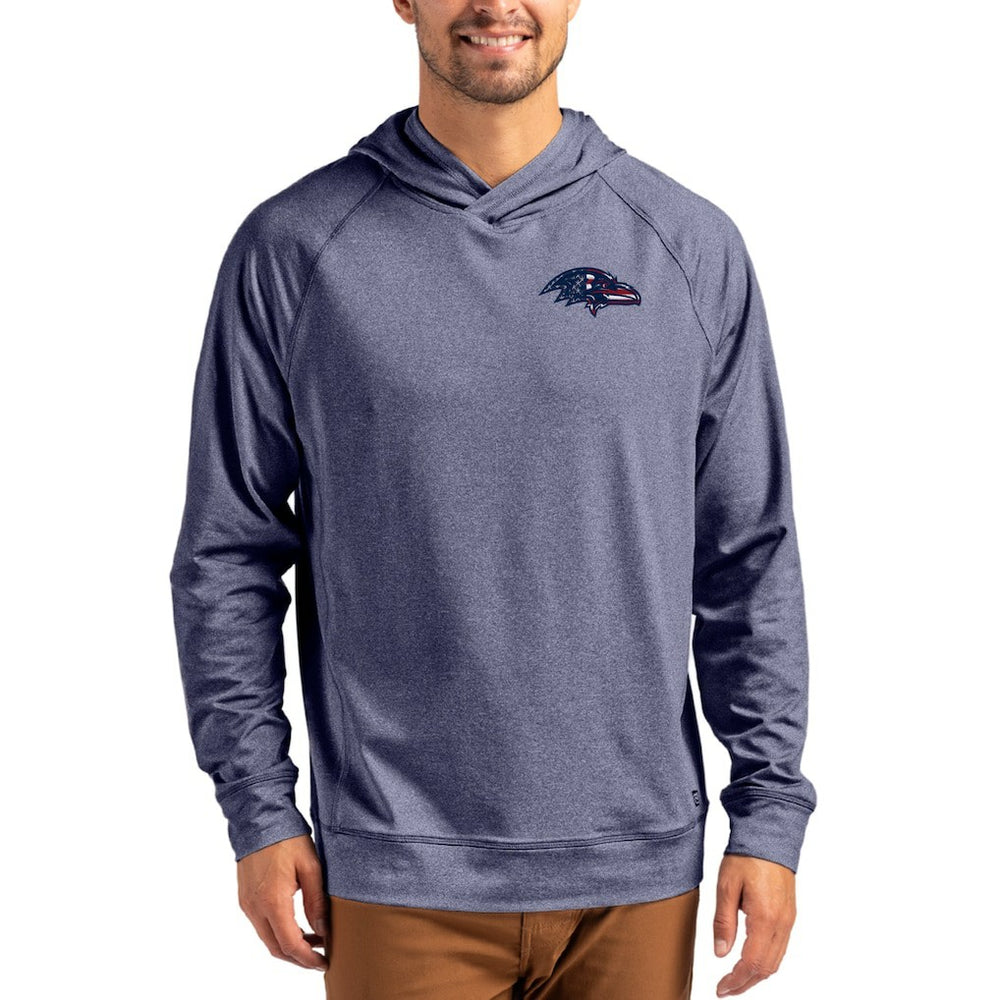Baltimore Ravens Cutter & Buck Adapt Americana Knit Recycled Raglan Pullover Hoodie | NFL Online