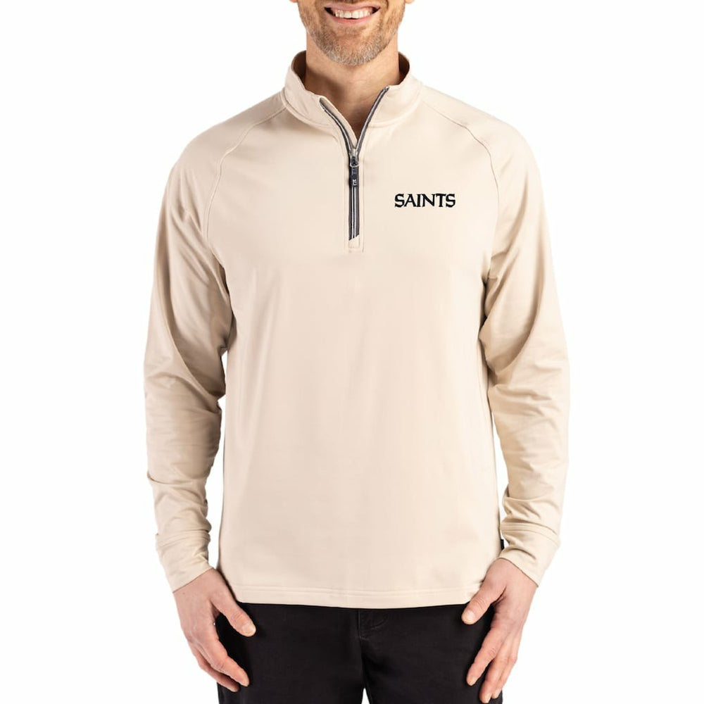 New Orleans Saints Cutter & Buck Adapt Eco Knit Stretch Recycled Quarter-Zip Pullover | NFL Hot