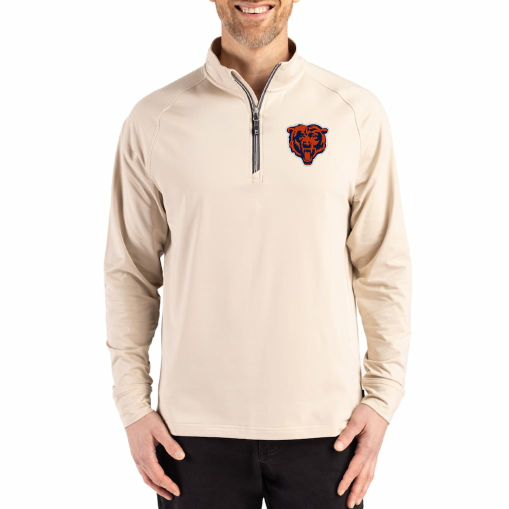 Chicago Bears Cutter & Buck Adapt Eco Knit Stretch Recycled Quarter-Zip Pullover | NFL On sale