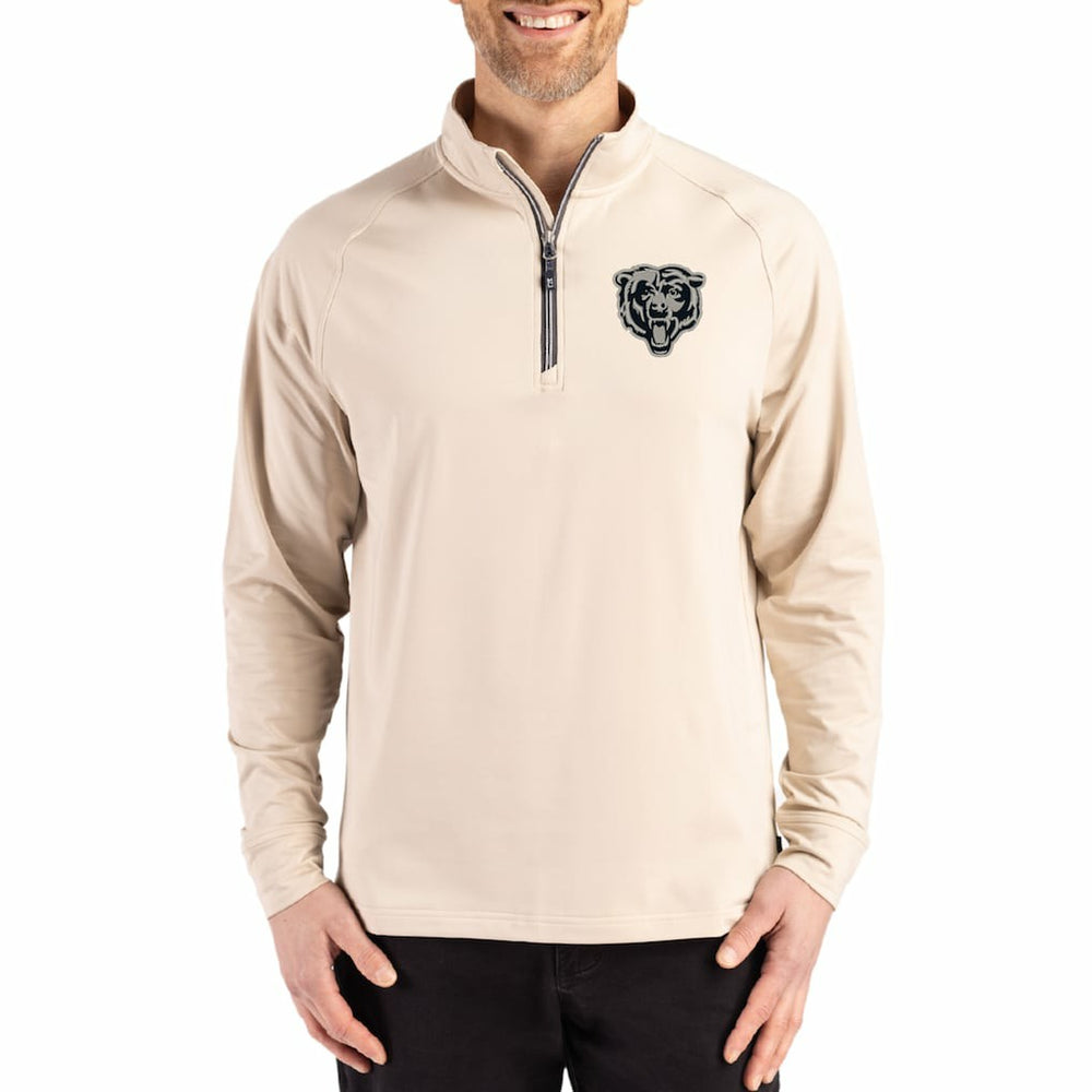 Chicago Bears Cutter & Buck Adapt Eco Knit Stretch Recycled Quarter-Zip Pullover | NFL Outlet