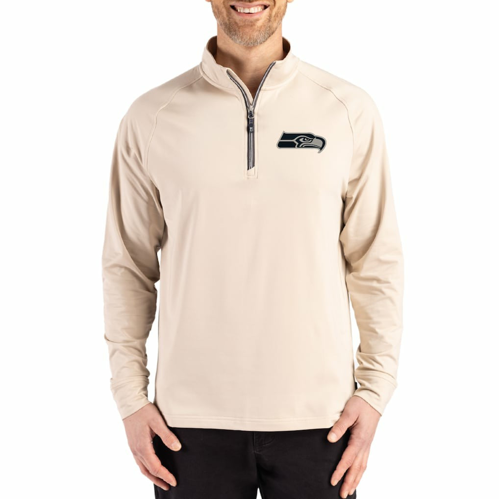Seattle Seahawks Cutter & Buck Adapt Eco Knit Stretch Recycled Quarter-Zip Pullover | NFL Near me
