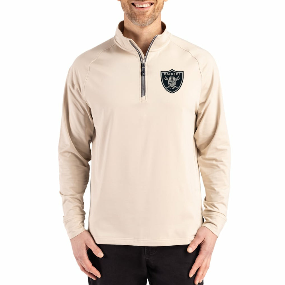 Las Vegas Raiders Cutter & Buck Adapt Eco Knit Stretch Recycled Quarter-Zip Pullover | NFL Hot