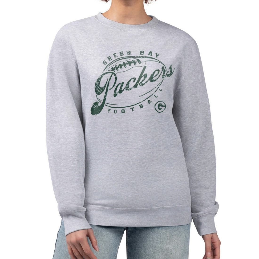 Green Bay Packers G-III 4Her by Carl Banks Women's Distressed Graphics Fleece Pullover Sweatshirt | NFL Hot