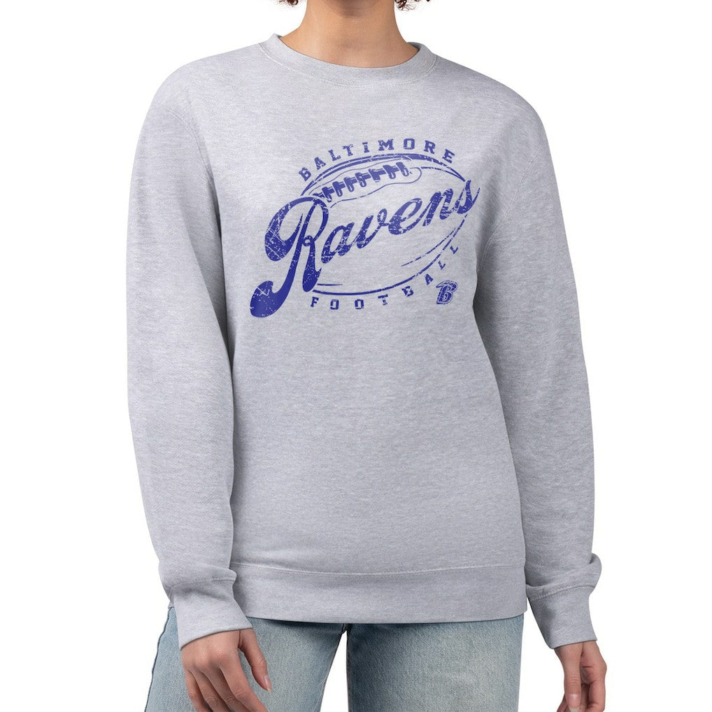 Baltimore Ravens G-III 4Her by Carl Banks Women's Distressed Graphics Fleece Pullover Sweatshirt | NFL On sale