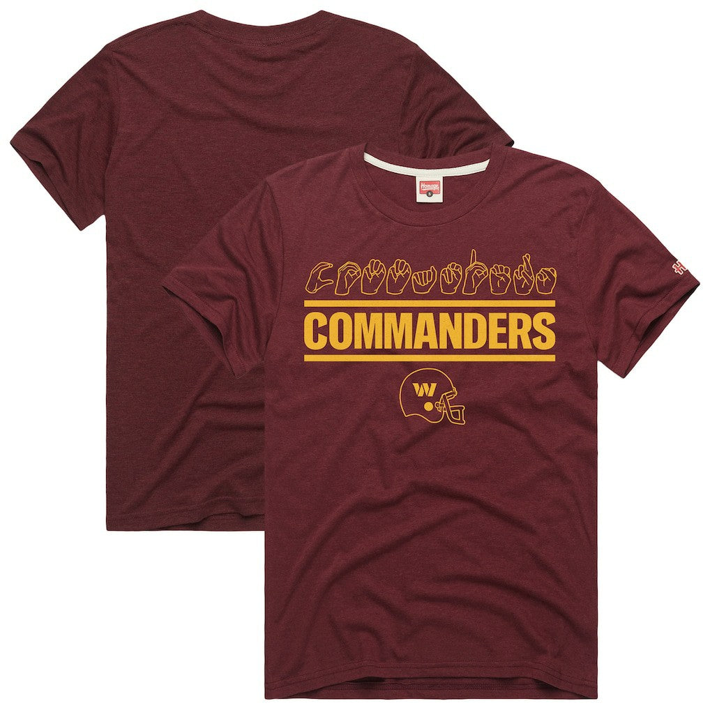 Washington Commanders Homage Unisex NFL ASL Collection by Love Sign Tri-Blend T-Shirt | NFL Discount