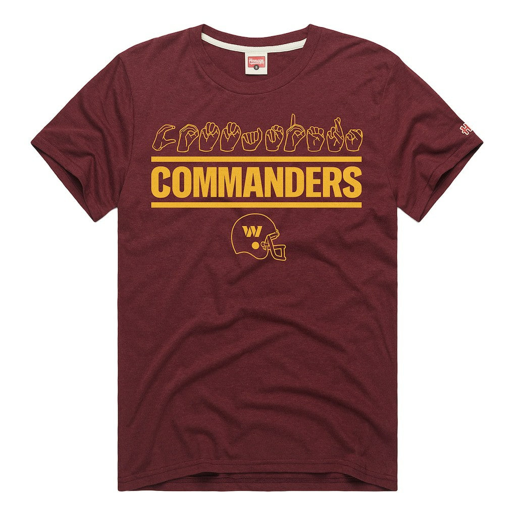 Washington Commanders Homage Unisex NFL ASL Collection by Love Sign Tri-Blend T-Shirt | NFL Discount