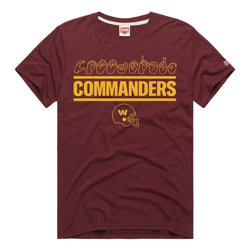 Washington Commanders Homage Unisex NFL ASL Collection by Love Sign Tri-Blend T-Shirt | NFL Discount