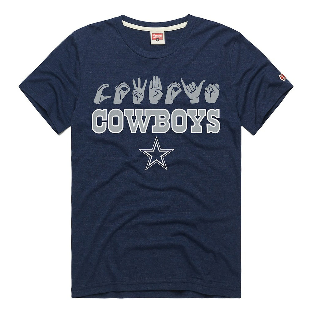 Dallas Cowboys Homage Unisex NFL ASL Collection by Love Sign Tri-Blend T-Shirt | NFL Discount