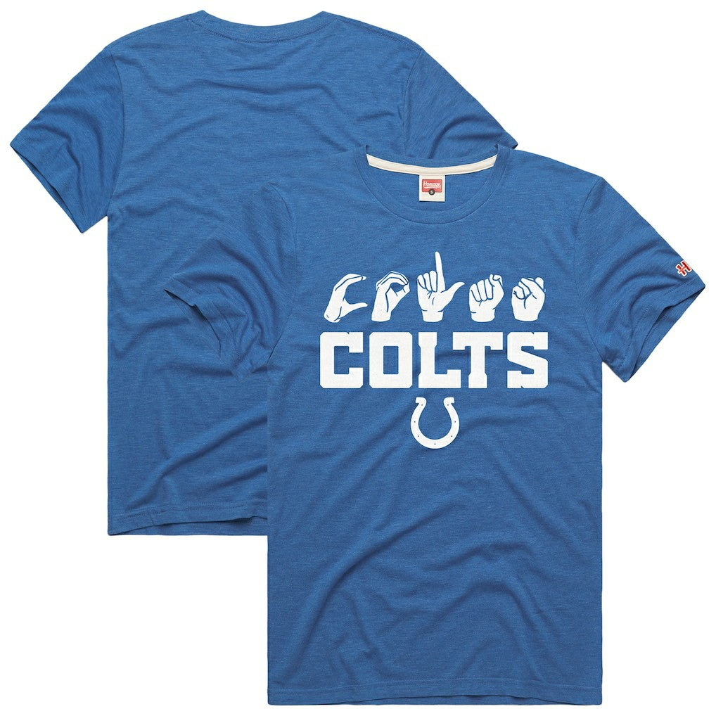 Indianapolis Colts Homage Unisex NFL ASL Collection by Love Sign Tri-Blend T-Shirt | NFL On sale