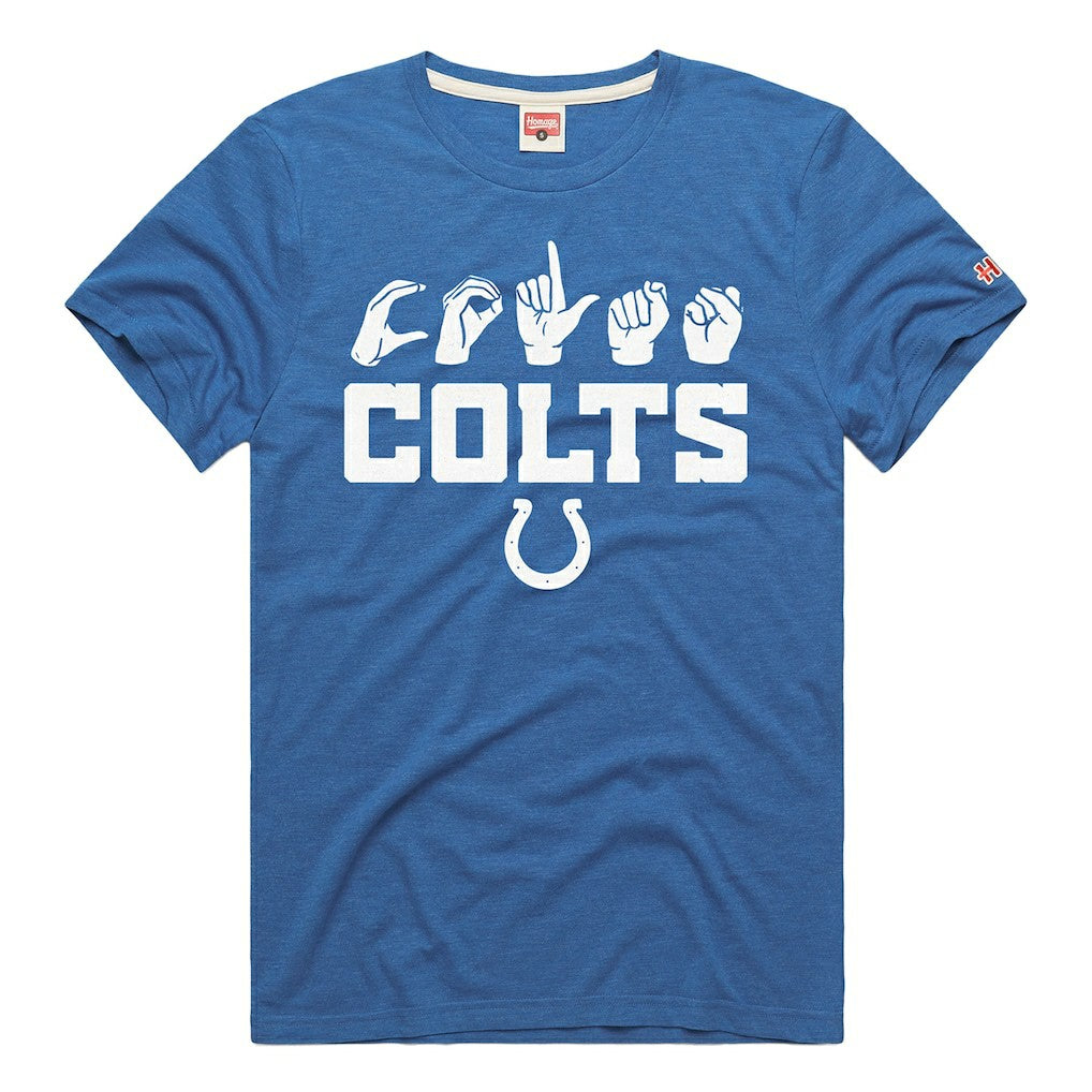 Indianapolis Colts Homage Unisex NFL ASL Collection by Love Sign Tri-Blend T-Shirt | NFL On sale