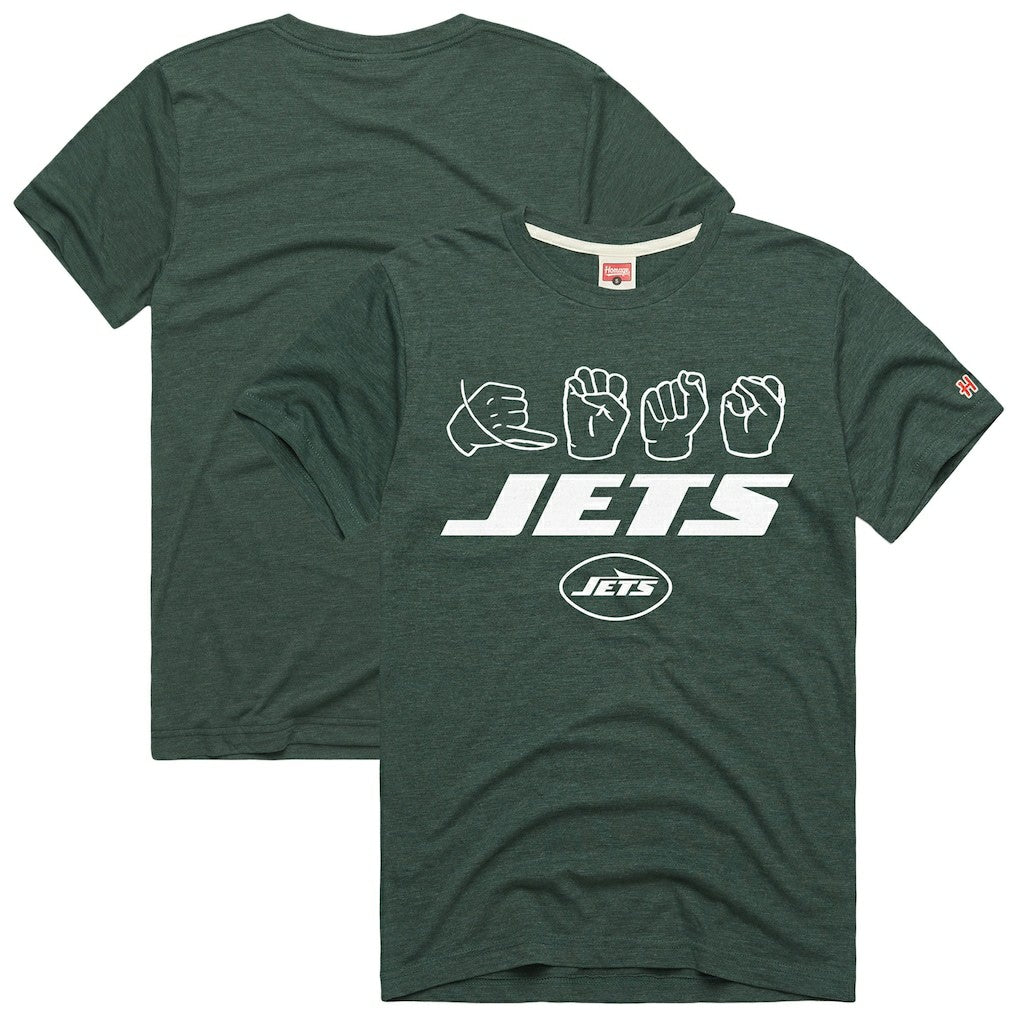 New York Jets Homage Unisex NFL ASL Collection by Love Sign Tri-Blend T-Shirt | NFL Near me