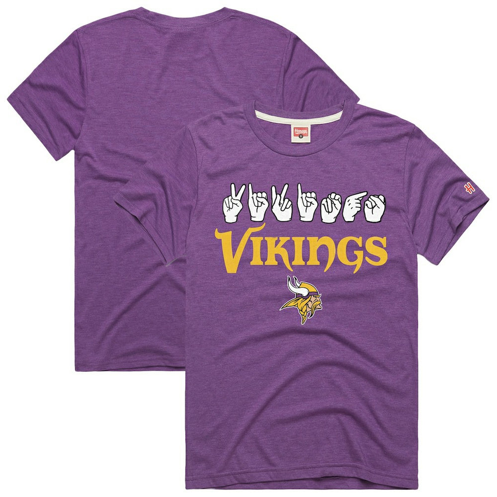 Minnesota Vikings Homage Unisex NFL ASL Collection by Love Sign Tri-Blend T-Shirt | NFL Sale
