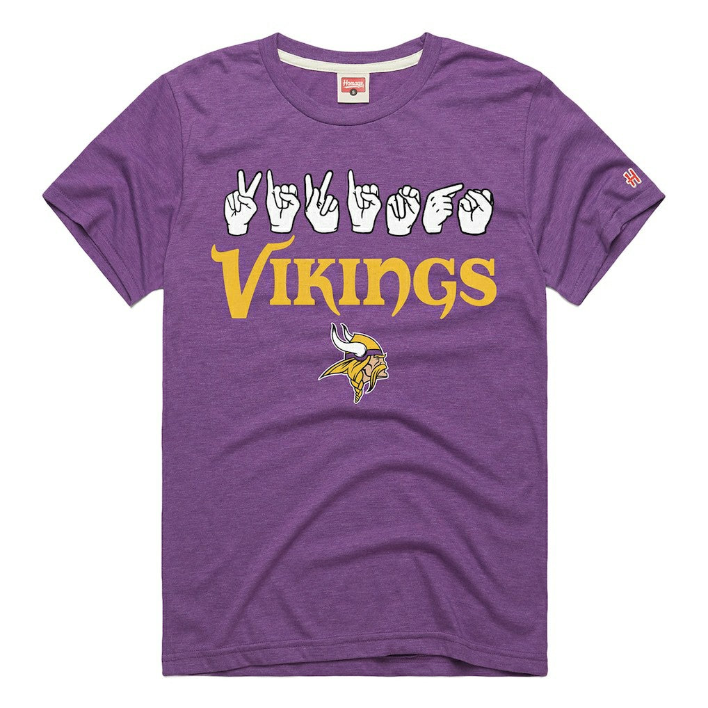 Minnesota Vikings Homage Unisex NFL ASL Collection by Love Sign Tri-Blend T-Shirt | NFL Sale